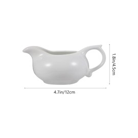 3pc Mini White Ceramic Creamer with Handle, Ceramic Milk Jug Small Coffee Milk Creamer Pitcher Gravy Boats (12x8.5x4.5cm)