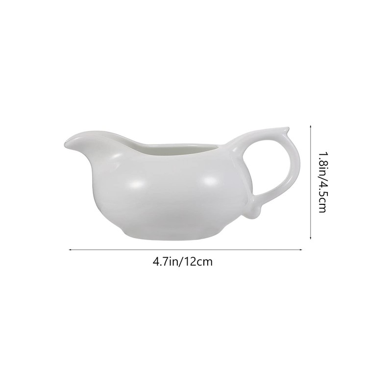 3pc Mini White Ceramic Creamer with Handle, Ceramic Milk Jug