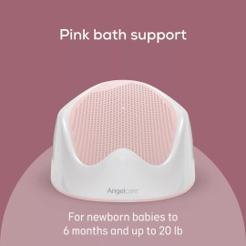 Angelcare Pink Baby Bath Support for Newborns Ergonomic Safe Secure Easy to Clean