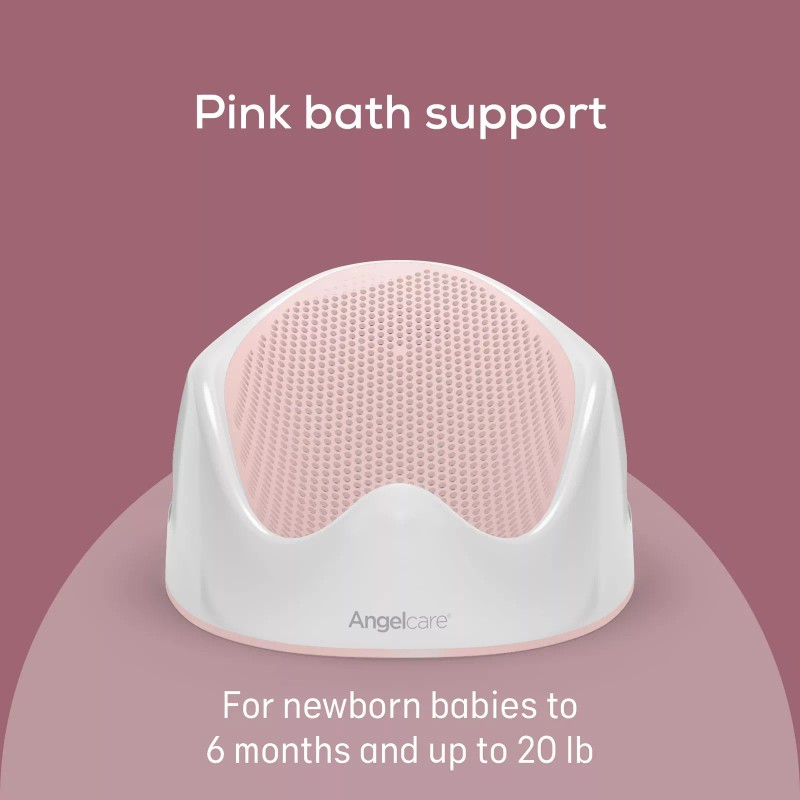 Angelcare Pink Baby Bath Support for Newborns Ergonomic Safe Secure