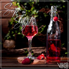 Vikko Wine Glasses, Set of 4 Red Wine Glasses, 12.75 Ounce Clear Wine Glass, Classic, Durable European Stemware