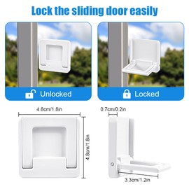 Vicloon Baby Sliding Door Locks, 4 Pcs Sliding Glass Door Child Lock, Sliding Closet Door Lock, Baby and Pets Proof Sliding Door, Keyless Child Safety Locks for Patios Door, Closet Door - White S
