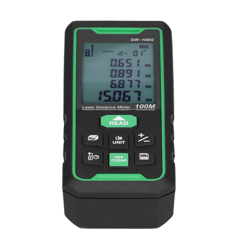 SW‑100G Green Light Rangefinder Handheld Universal Distance Meter for Indoor