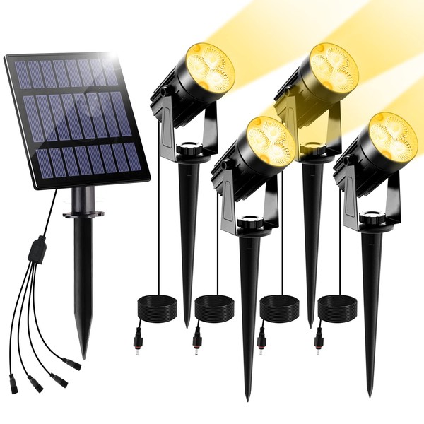 LINQELLY Solar Spotlights Solar Outdoor Lights, Landscape Garden Lights Solar