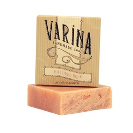 Varina Organic Nature's Rose Bar Soap - Gentle Cleansing for Sensitive Skin, Floral - 3 Pack - Experience Healthy and Glowing Skin