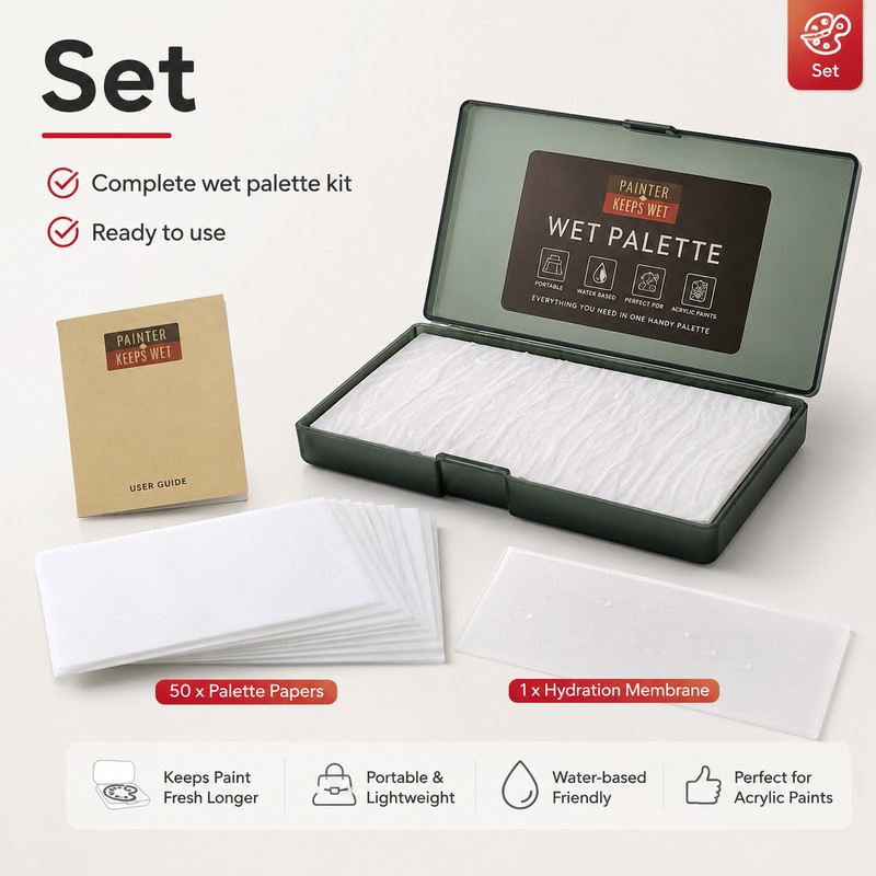 Portable Wet Palette Set for Acrylic Miniature Painting, Stay-Wet Paint