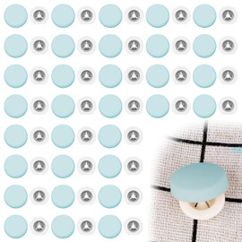 Adorila Duvet Pin Duvet Clips 32 Sets, Duvet Cover Pins Comforter Clips, Duvet Button Fasteners for Quilts, Cushions, Curtains (Light Blue)