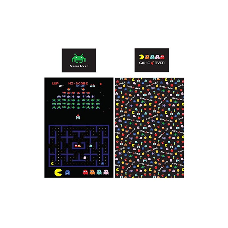 Retro Games Single/Double Duvet Cover Reversible Bedding Set Gaming (Single