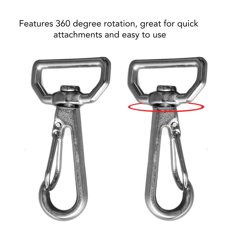 6pcs Webbing Belt Spring Hooks 316 Stainless Steel Universal D