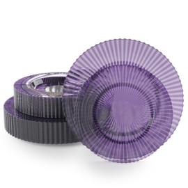 40 Piece Plastic Disposable Plates Set For 20 Guests I 20 X 9 Inch Dessert Plates & 20 X 11 Inch Disposable Plastic Plates | Purple Plastic Plates | Wedding Party Plates | Plastic Party Plates