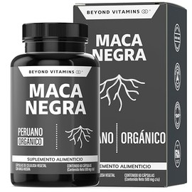 Maca Negra | 1000 mg de Maca Negra Peruana Orgánica por porción | Sin Azúcar - Suplemento Alimenticio Vegano - Ingredientes NON GMO (60 Cápsulas)