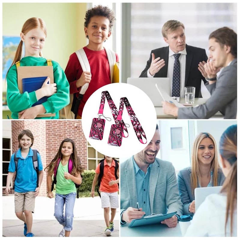 BZQCPLX 2 pcs Monster Card Holder with Lanyard, Draculaura Cartoon