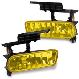 PIT66 Fog Lights, Compatible with 99-02 GMC Sierra/Fit 00-06 GMC Yukon/Yukon XL Fog Light Bumper Lamps Left/Right Yellow Lens