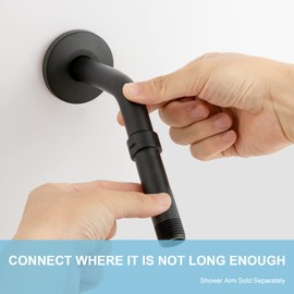 OFFO Shower Head Extension Arm, Shower Arm Extension Shower Head Extender Made of 304 Stainless Steel Shower Pipe Extension, Matte Black 7.6cm(3 Inches)
