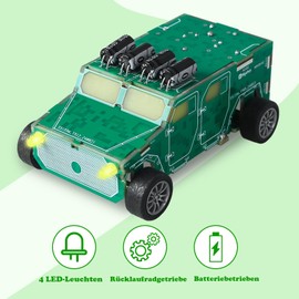Soldering Practice Set, DIY Vehicle Model Soldering Projects with Return Gear and LED Lighting for Practical Learning Opportunities in STEM Education - A Gift for Family and Friends
