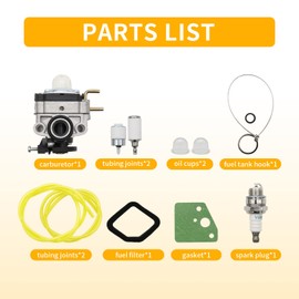 753-06258A Carburetor Replacement for Ryobi RY251PH RY253SS RY252CS RY254BC 2 Cycle 25cc Engine String Trimmer 753-06258 75306258A Carb with 560873001 Air Filter Tune-Up Kit