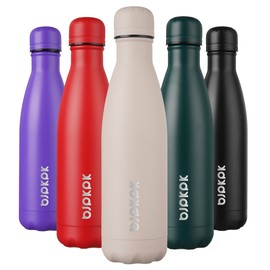 BJPKPK - Botellas de agua de acero inoxidable, 17 oz/500 ml, botellas de agua aislantes, botellas de agua deportivas que se mantienen frías durante