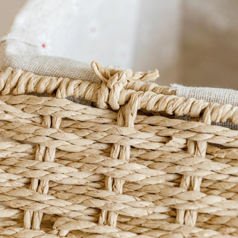 Rattanzenith Wicker Basket with Lid Paper Rope Storage Baskets for
