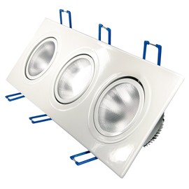 Transmedia LPE2L Recessed LED Spotlight 230 V/3 x 4.5 W 780 lm Recessed Ceiling – 130 x 3 x 30 ° Beam Angle/CRI/RA: 80/Dimmable/Diameter 75 mm/Warm White 3000 K