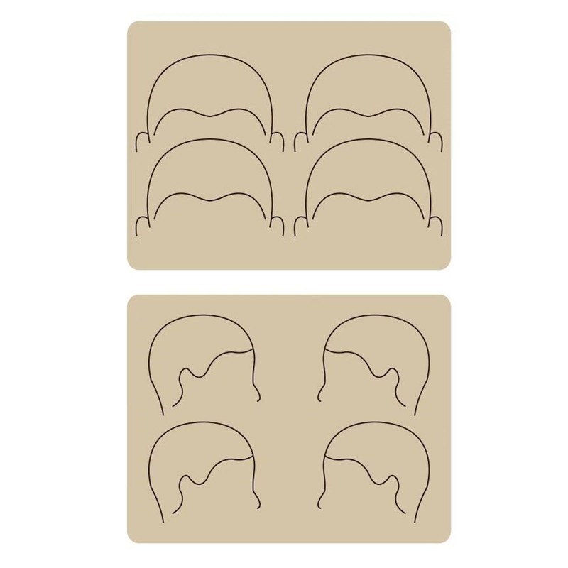 10pcs Tattoo Scalp Practice Skin Front Side Ink Free Rubber