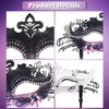 G YITENG Venetian Masquerade Mask with Handle, Black Metal Filigree
