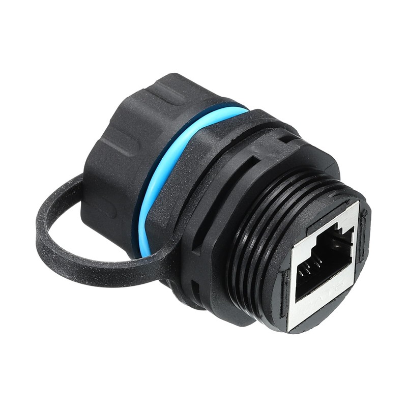 sourcing map RJ45 Panel Mount Coupler, IP68 Shielded Industrial Panel
