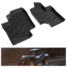 KIWI MASTER Floor Mats for 2021-2025 Can-Am Commander, 2018-2025 Can-Am Maverick Sport/Trail Accessories All Weather Mat Front Row TPE Slush Liners Black