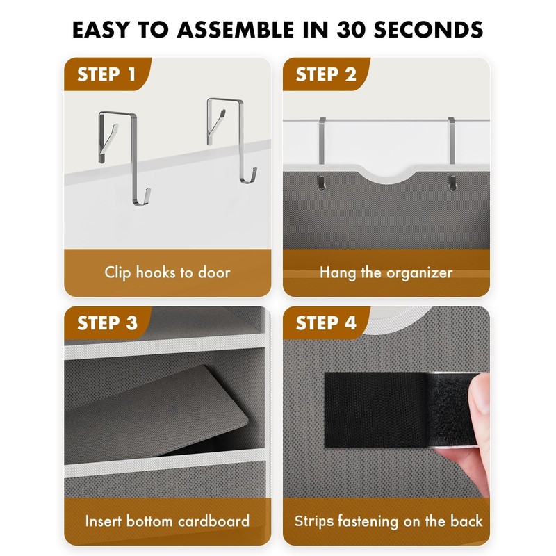 Over the Door Hanging Organizer for Bathroom & Nursery -