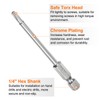 sourcing map T15 Security Torx Bit 1/4" Hex Shank 3"