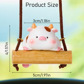 Cow Rearview Mirror Accessories, Car Hanging Ornament, Calf Car Pendant, Resin Cow Mirror Hanging Accessories, Cute Decorations for CarsUniversal Fit