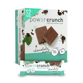 Power Crunch Protein Wafer Bars, High Protein Snacks with Delicious Taste, Chocolate Mint, 1.4 Ounce (12 Count)