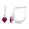 Sterling Silver Rhodium 4mm Heart Created Ruby & Created White