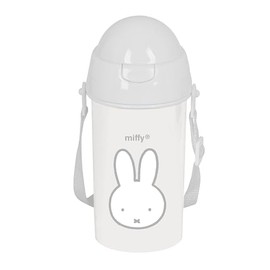 Safta MIFFY NIEBLA Self-Opening Water Bottle with Straw, Water Bottle, BPA-Free, with Shoulder Bag, Comfortable and Lightweight, 500 ml, 7.3 x 19.5 cm, Stone Grey, stone grey, Casual