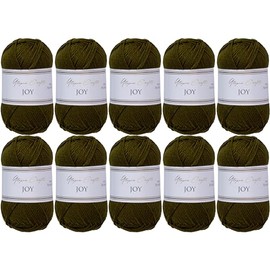 Utopia Crafts JOY Plain Knitting and Crochet Yarn, Soft, Easy Care, 100% Polyacrylic, 10 x 50 g Ball, 150 m (Forest Green)