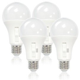 FLSNT A21 Dimmable LED Bulb,12W (75W Equivalent), 1100 Lumens, E26 Base, CRI90, 2700K, 3000K, 4000K, 5000K, 6500K, 5CCT Selectable, Indoor and Outdoor,Perfect for Lamps and Home Lighting（4 Pack）