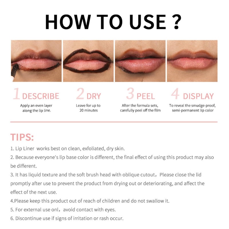 LaluluTek Peel-Off Lip Liner Stain - Rich & Anti-Smudge Formula