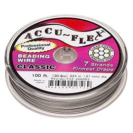 Accu-Flex Beading Wire Clear Nylon-Coated Stainless Steel 7-Strand 0.024-inch Diameter 100-foot Spool