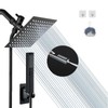 6'' Square High Pressure Rain Black Shower Heads with Handheld
