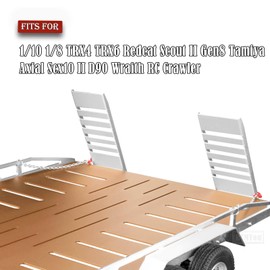 RCMYou Aluminum RC Trailer for 1/10 1/8 RC Crawler TRX4 TRX6 Redcat Scout II Gen8 Tamiya Axial Scx10 II D90 Wraith,RC Heavy Duty Truck and RC Rock Cars Trailer with RC Trailer Hook Coupler,Brown