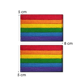 2Pcs Colorful Rainbow Embroidery Patch Military Tactical Morale DIY Emblem Applique with Hook-Loop Embroidered Patch