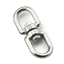 Lependor Stainless Steel 304 Double Ended Swivel Eye Hook, Eye to Eye Swivel Shackle Ring Connector Hardware Double Ended Swivel Hook - 6 Pcs M6 (1/4")