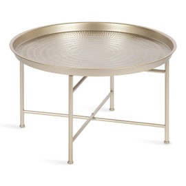 Kate and Laurel Mahdavi Modern Coffee Table, 26 x 26 x 16, Silver, Unique Coffee Table with Sophisticated Design