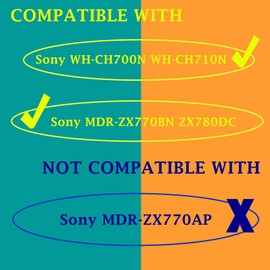 TaiZiChangQin MDR-ZX770BN Replacement Ear Pads Compatible with Sony WH-CH700N WH-CH710N MDR-ZX770BN ZX780DC Headphones (Thicker Ear Pads)