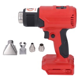 Cordless Heat Gun Adjustable Temperature Portable Handheld Rechargeable Heating Machine with 4PCS Nozzle Red