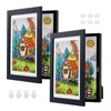 Unbranded 2-pack Kids Art Frame A4 Front Opening Wood Artwork