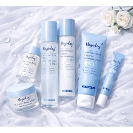Kit De 6 Pza Skincare Básico Cuidado Piel, Hialurónico Rosas
