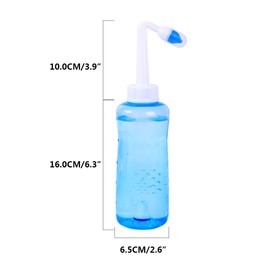 Botella de Lavado Dispositivo de Nasale Irrigación - con 2 Boquillas, Ideal para Adultos y Niños, Para Irrigación Nasal, Tratamiento de Alergias y Congestión Nasal (500 ml, Azul)