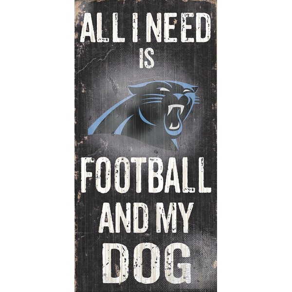 Fan Creations Sign Carolina Panthers Football and My Dog, Multicolored