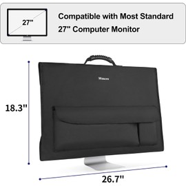 Mancro Monitor Carrying Case Compatible with Apple 27" iMac Desktop Computer, Padded Travel Carrying Bag with Rubber Handle, Pockets for 27" Screen and Accessories, Protective Case Monitor Dust Cover