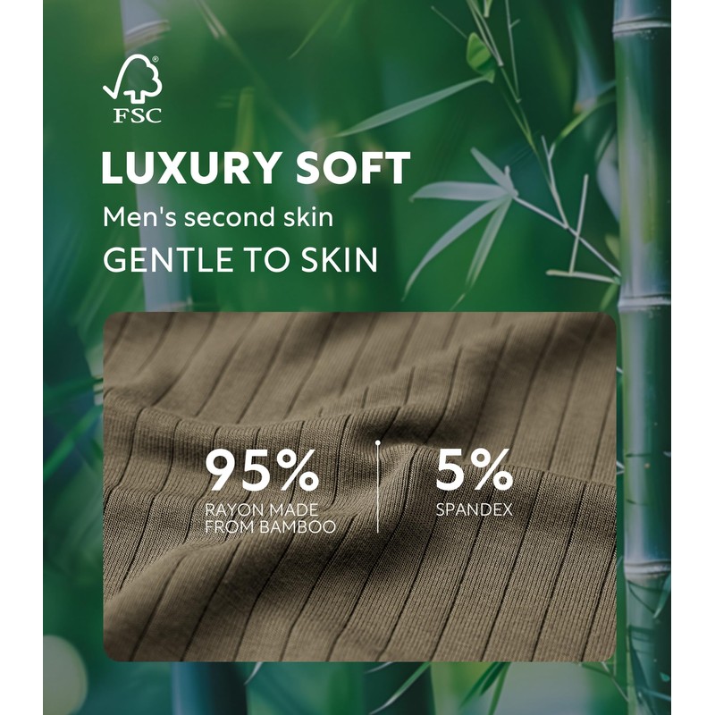 DAVID ARCHY Men's Underwear Breathable Rayon Made from Bamboo Boxer